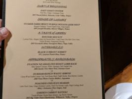 Artisans At The Lake Placid Lodge menu