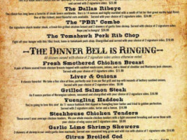 Black Bull Steakhouse Saloon menu