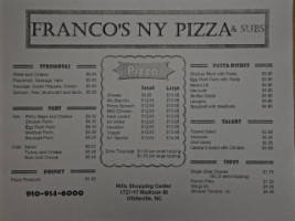 Franco's Ny Pizza And Subs menu