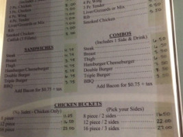 Carters Fried Chicken Tidwells menu