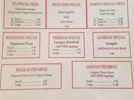 T J's Zesty Italian menu