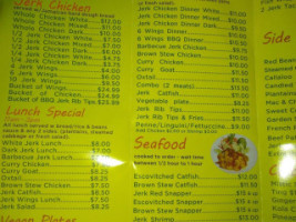 Irie Jerk Hut menu