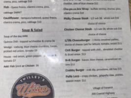 Twilley's Willys Hotdogs menu