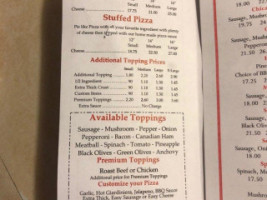 Sal's Pizza Company menu