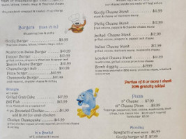 Goofy's menu