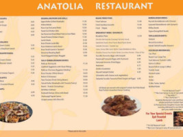 Anatolia menu