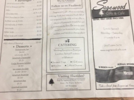 Sagewood menu