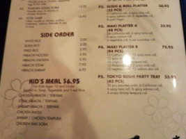 Tokyo Sushi Grill menu