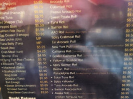 Tokyo Japanese Steakhouse menu