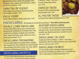 Pueblo Lindo menu