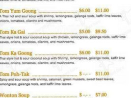 Sawatdee Thai Cuisine menu