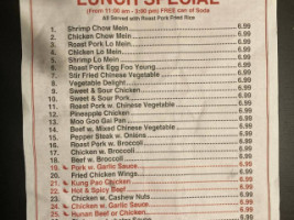 Ming Wok Li menu