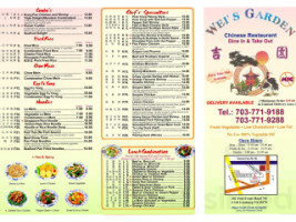 Wei's Garden menu