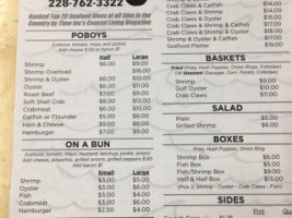 Bozo's Seafood Market menu