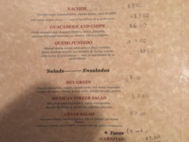 Los Cuatro Soles menu