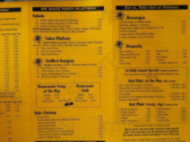 Sunny Subs menu