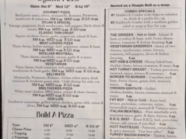 Dylan's Pizza Bistro menu