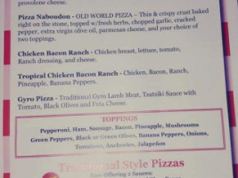 Reino's Pizza Pasta menu