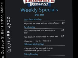 Tailgate Sports Pizza menu