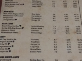 Ont Rock Brews T4 menu