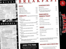 Frank's menu