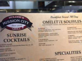 Holder’s Mission City Grill menu