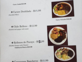 Los Platanares menu