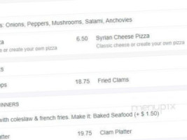 Lakeside Pizza menu