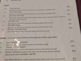 Bistro Siam menu