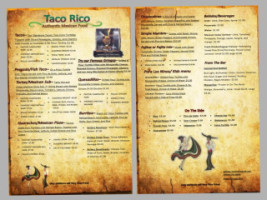 Taco Rico menu