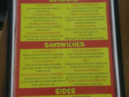 Burger Shack menu