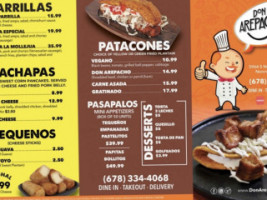 Don Arepacho Llc menu