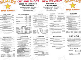 Willie's Bbq Burgers menu