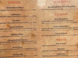 El Sombrero menu