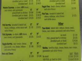 Taco Del Sol menu