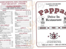 Pappas Drive-in Family We Are Open For Dine In menu