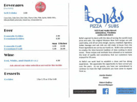 Bella's Pizza And Subs menu