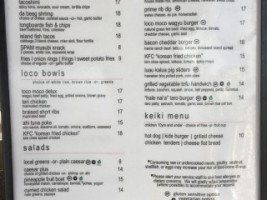 Longboards Beach Club menu