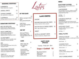 Lot45 menu