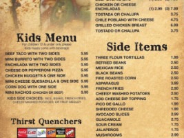 Pedro's Mexican Grill And Cantina menu