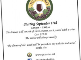 Just Vino menu