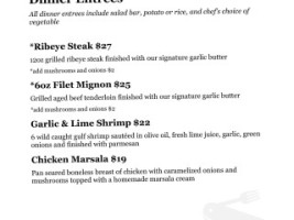 Sturgeon Bay Yacht Club menu