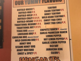 Wingnuts menu