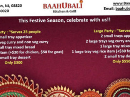 Baahubali Kitchen menu