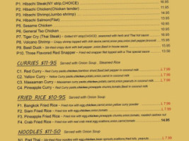 Pattaya Thai Kitchen menu