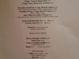 Mel's Deli Cafe menu