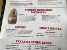 Smokin' Hereford Bbq menu