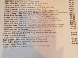 Chow-ya menu