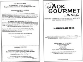 Aok Gourmet menu