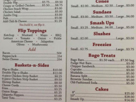 Flip N Shake menu